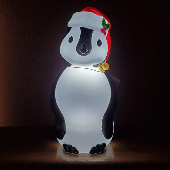 Holiday Time LED Black and White Penguin Plastic Blow Mold Tabletop 11 inch - Picture 2 of 5